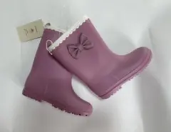 なみへい様【新品未使用】くすみピンクパープル リボン付き 長靴 19cm