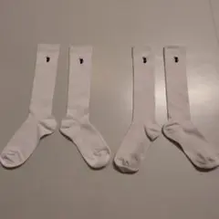 猫　ホワイト ハイソックス 19-21cm 靴下　オカモト　小学校