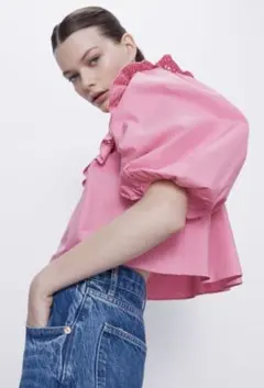 新品☆ZARA ザラ レース付きトップス