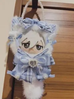 ぬい服10cmちびぐるみ可愛いレースリボン 着せ替え服 着ぐるみ猫姫服