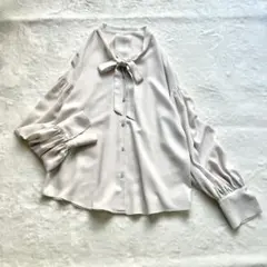 新品未使用】TONAL バイカラーパフスリーブブラウス ピンクベージュ 38 