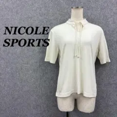 NICOLE SPORTS タイネック 半袖カットソー オフホワイト L 古着のサムネイル