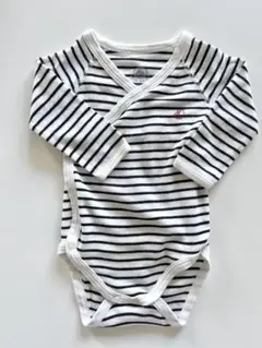 Petit Bateau ストライプロンパース 3m/60 2枚セット