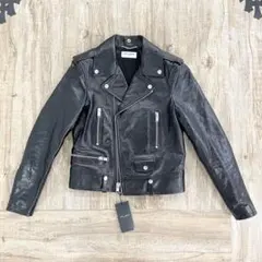 【超美品】SAINT LAURENT ライダースジャケット　46 ラム皮　送込 サンローランパリ L01 19年 ラム ライダースジャケット F36