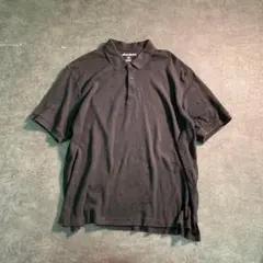 【エディー・バウアー】無地　ビッグ　ポロシャツ　黒　古着 used SM11