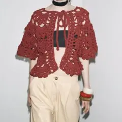 ZARA かぎ編み カーディガン