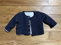 【美品】PETITBATEAU　キルティング　カーディガン　紺6m/67cm