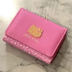 キティちゃん ピンク 三つ折り財布 ヒョウ柄