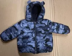 ベビーギャップ　ダウンコート　6м‐12м 　迷彩恐竜柄　ブルー系