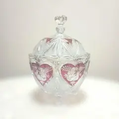 希少 カメイガラス 最高級 ピンククリスタルガラス キャニスター