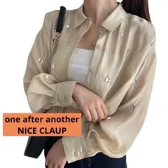ワンアフターアナザー ナイスクラップ ビジュー シアーシャツ レディース