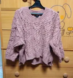 H&M ケーブルニット◎S◎ ピンクブラウン
