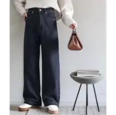 classicalelf ハイウエスト ルーズ デニムパンツ S