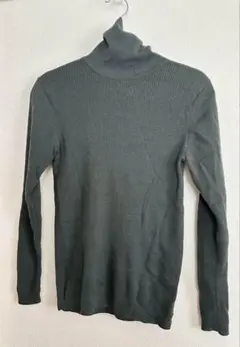 ⚡️無印良品⚡️グリーン タートルネック セーター S ニット　長袖　無印