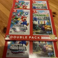 スーパーマリオブラザーズワンダー　ピクミン4 ダブルパック　特典シール　箱