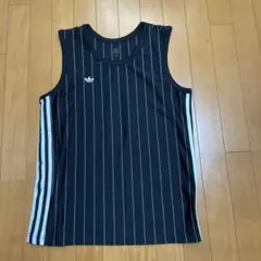 adidas ストライプ タンクトップ Lサイズ