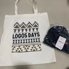【新品】LOGOS DAYS ブラックニット帽 トートバッグ付き 140cmのサムネイル
