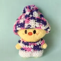 ニット帽とサロペットのセット　ポガリ　skzoo 10cm ぬい服