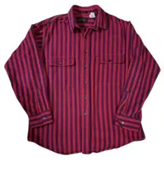 70-80s Eddie Bauer エディーバウワー 黒タグ ストライプシャツ