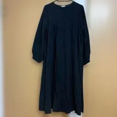 ☘️Samansa Mos フラワー柄総刺繍ワンピース ブラック