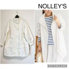 【新品】ノーリーズ スタンドカラー 撥水 ナイロンコート オフホワイト ドロスト