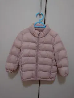 ユニクロ　ライトウォームパデッドパーカ　ピンク 中綿コート 100cm