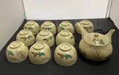 九谷焼き　茶器セット 湯呑み 10客 陶器 和食器 まとめ売り（急須はおまけ）