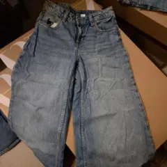 H&M DIVIDED デニムパンツ ワイドレッグ ブルー EUR32