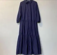 ZARA ネイビー シャツワンピース 長袖