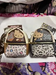 【新品】サンリオ　ハローキティ ヒョウ柄スカーフ付チャームリュック　2個セット