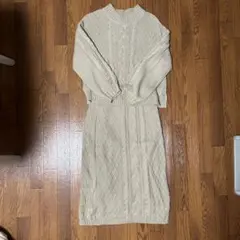 アイボリー ニット セットアップ　ワンピース