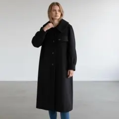 Leilian 9号 ブラック ゆったり コート