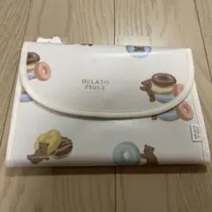 ジェラートピケ　母子手帳ケース　くま　ドーナツベア柄　Mサイズ