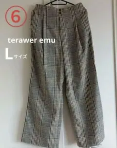 チェック柄 ワイドパンツ シマムラ テラウェア エミュ