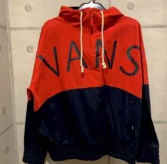 VANS フード付きナイロンジャケット 赤黒　パーカー