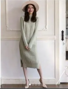 Emiria Wiz ケーブルニットロングワンピース