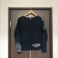 00s NICOLE CLUB FOR MENトライバルタトゥー ラメカットソー