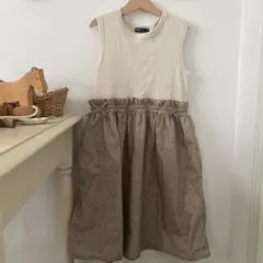 BEAMS mini 花柄 ドッキングノースリーブワンピースのサムネイル