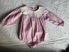 ピンク レース襟 ロンパース 85cm