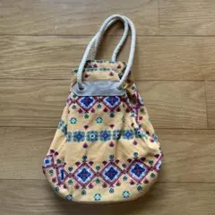 幾何学模様 イエロートートバッグ