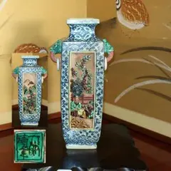 限定品【九谷焼 風神雷神】【願いが叶う】風神招き猫 作家:糠川孝之 /糠川清章 限定品【願いが叶う】【風神雷神図】【九谷焼】雷神 招き猫 作家