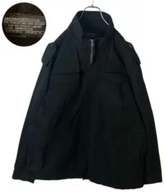 シンプルブラックミリタリージャケット コットン100%素材3Lビッグサイズのサムネイル