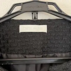 CECIL McBEE ツイード ノーカラー ジャケット ブラック