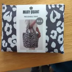 MARY QUANT リユーザブルバッグ 白黒レオパード柄