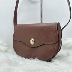 【希少】Dior オールドディオール レザー ショルダーバッグ ロゴ 金具 茶色