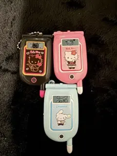 산리오 ガラケー風 ミニチャーム 3種セット