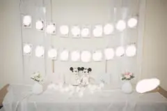 ウェルカムスペース　ウェディング装飾 ミッキーぬいぐるみ