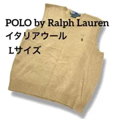 POLO by Ralph Lauren ウール ニットベスト ベージュ 刺繍L