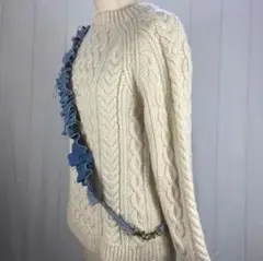 デニムフリルスマホショルダー　ストラップ　デニムリメイク　可愛い　R138