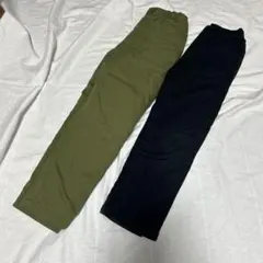 ユニクロ　暖パン　140 130 カーキ　ブラック　パンツ　フリース